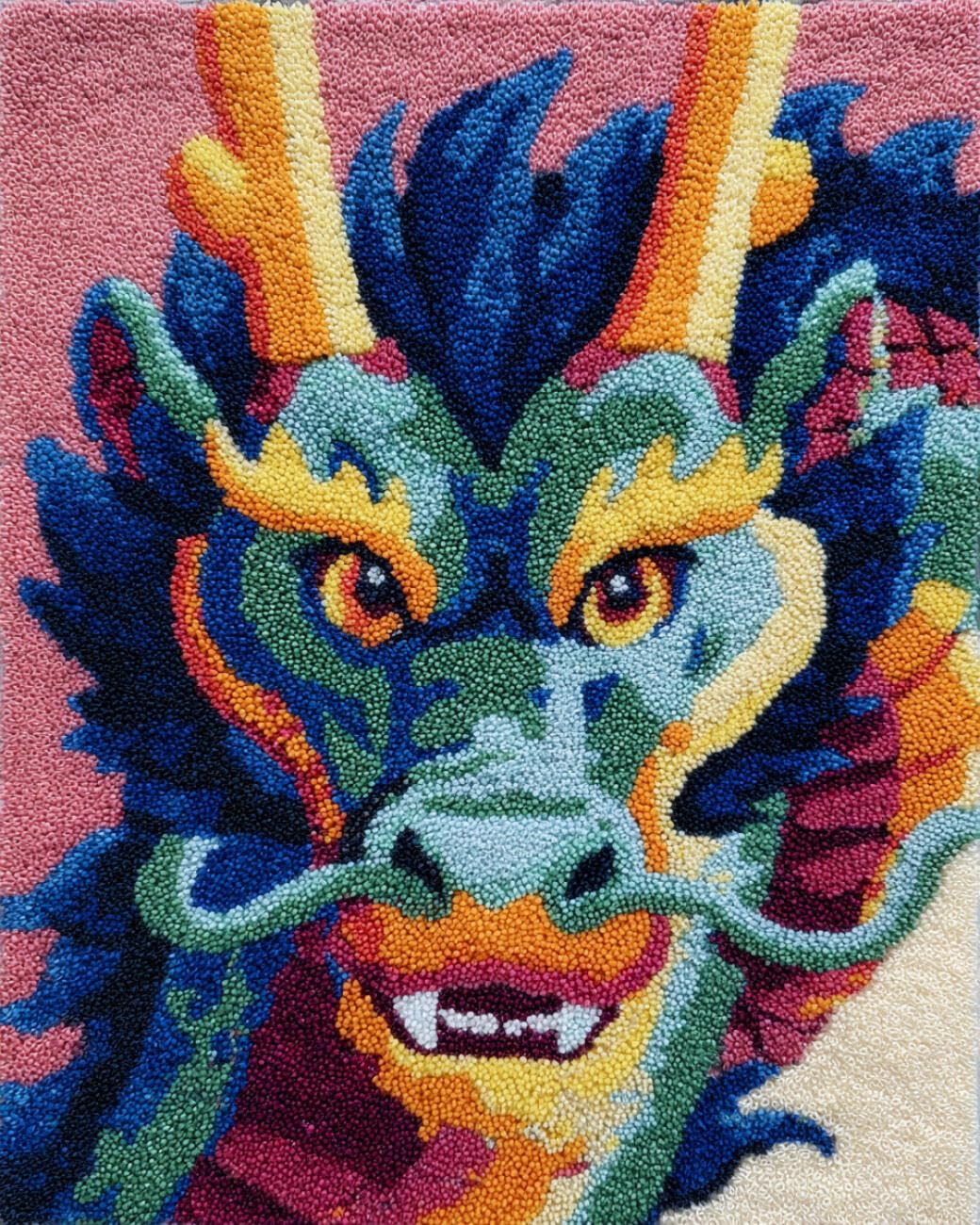 AMBATTERY Carpet Latch Hook Kit Colorful Dragon 60x40cm