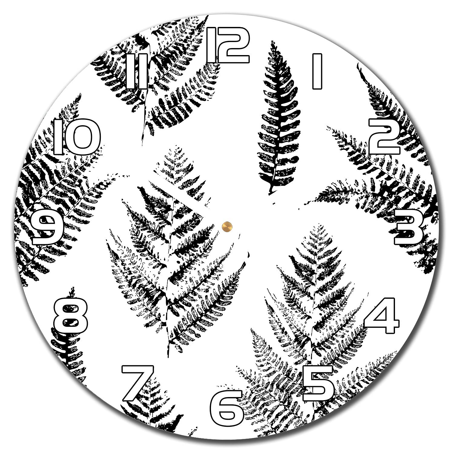 Horloge murale cuisine et salon design nature fougère 30 cm