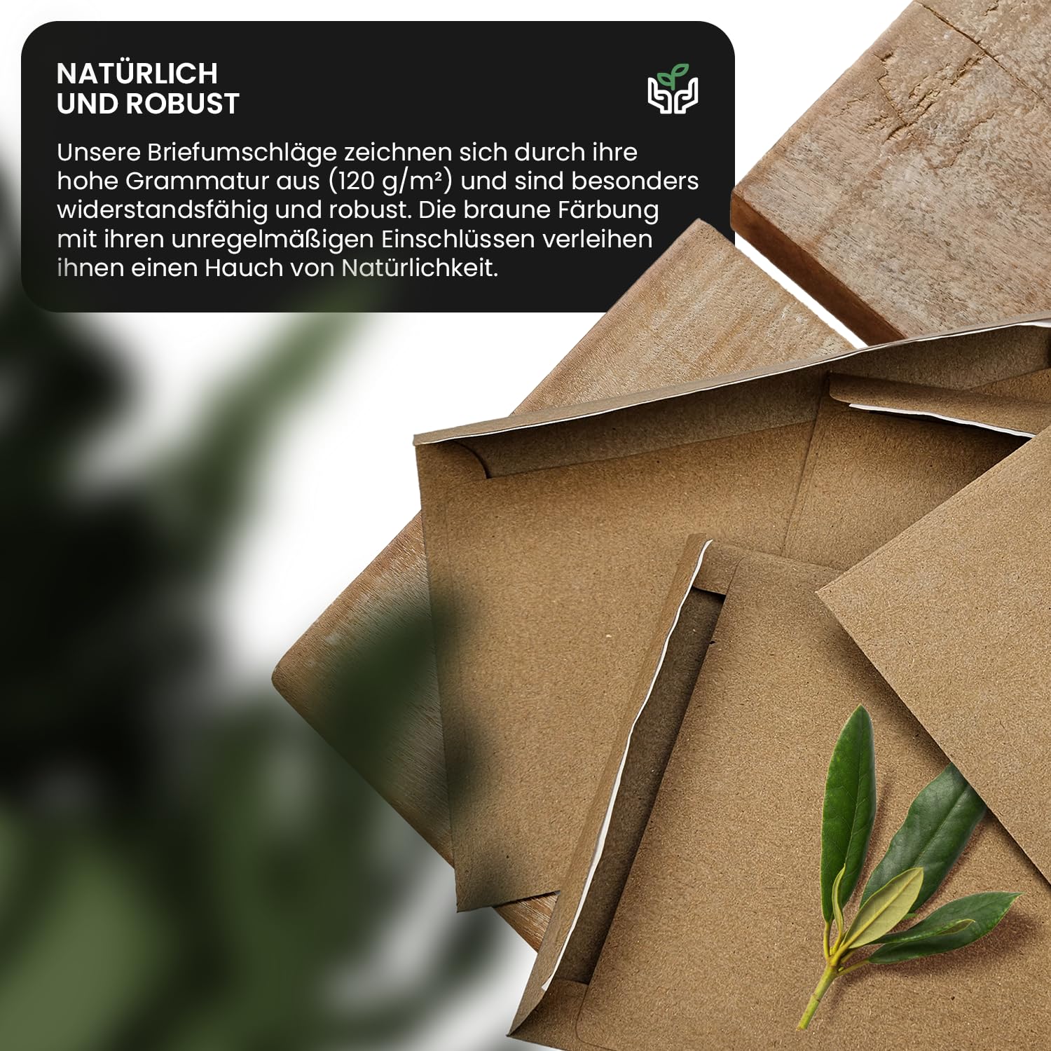 Netuno 500 kopert z papieru typu kraft, naturalno-brązowe, DIN C5, 162 x 229 mm, 120 g, EKO Kraft, eleganckie koperty z recyklingu, koperty z recyklingu, koperty naturalne, koperty na listy, brązowe,