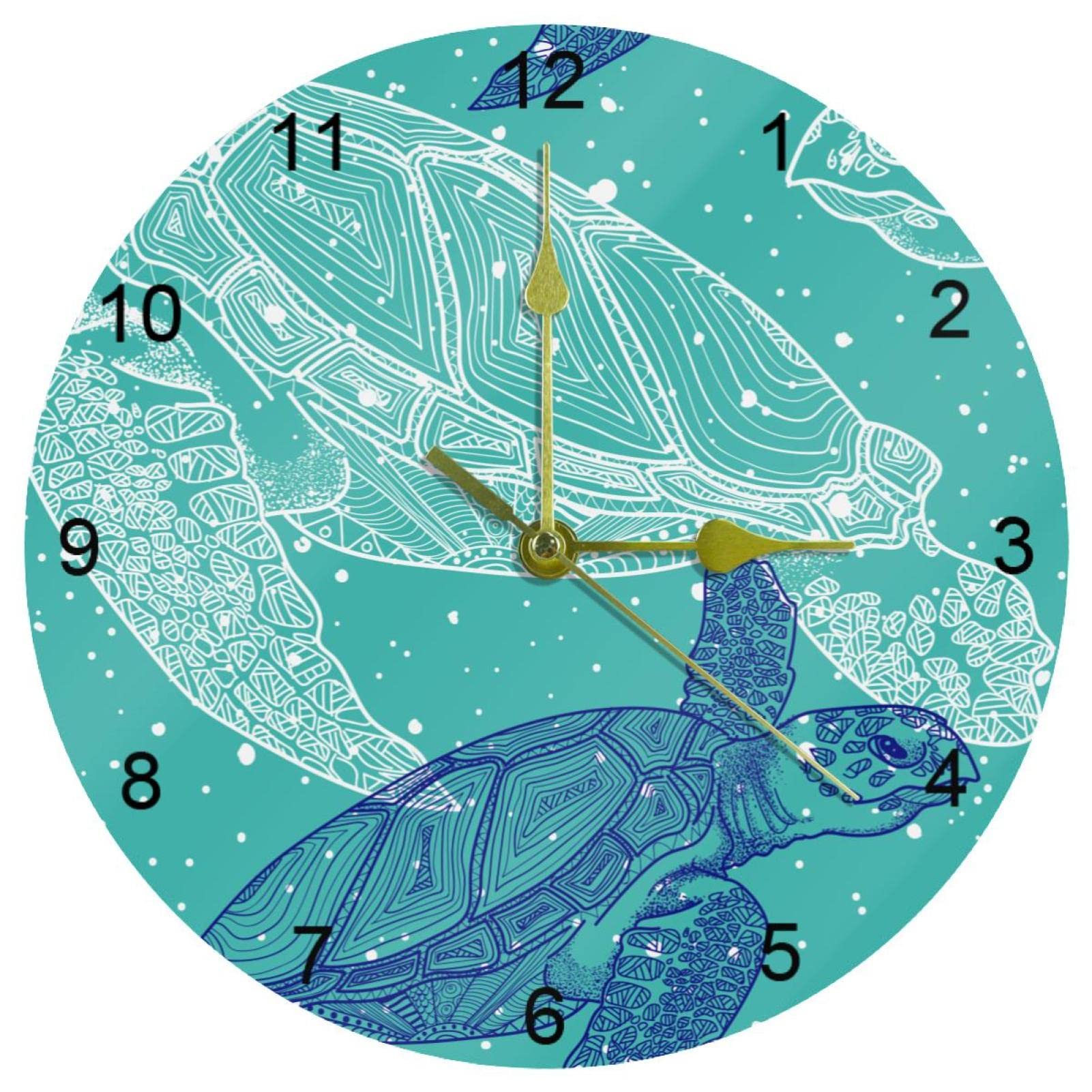 Horloges murales silencieuses tortue de mer pendule maison cuisine école