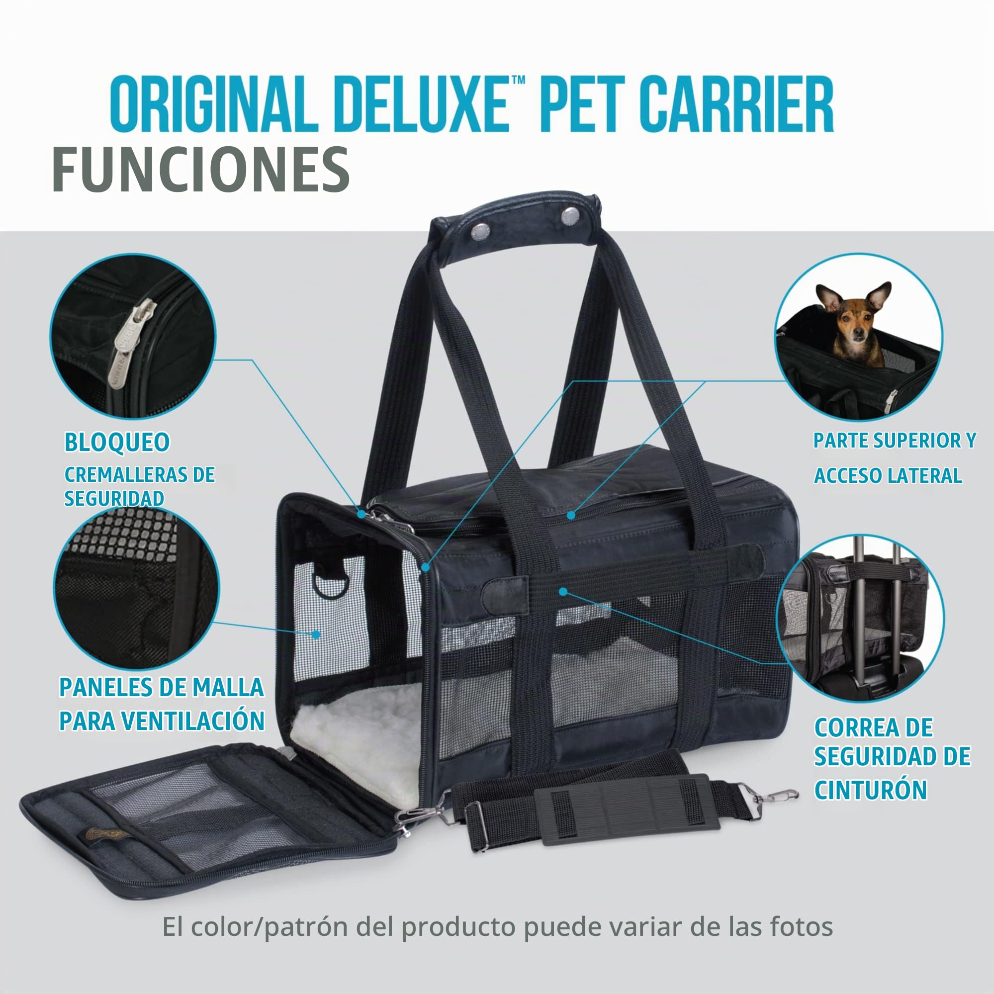 Sherpa Original Deluxe Bolsa de Viaje, pequeña, Color Negro
