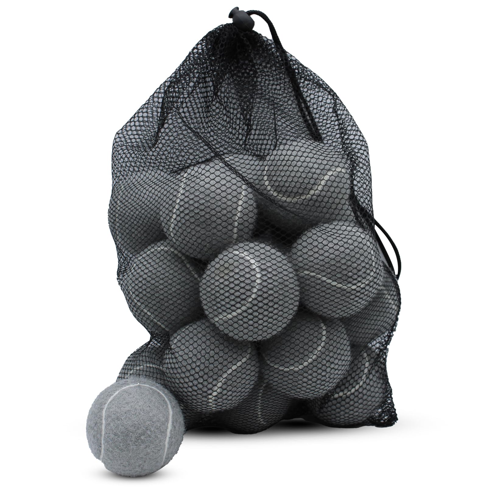 Palline da tennis, confezione da 18 palline da tennis con borsa a rete per un facile trasporto, palline da gioco per cani e animali domestici, adatte per palline da allenamento
