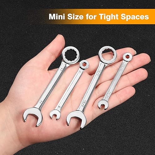 Miniatura 6 de SPEEDWOX Juego de llaves combinadas de 20 piezas, acero de alto carbono, plata