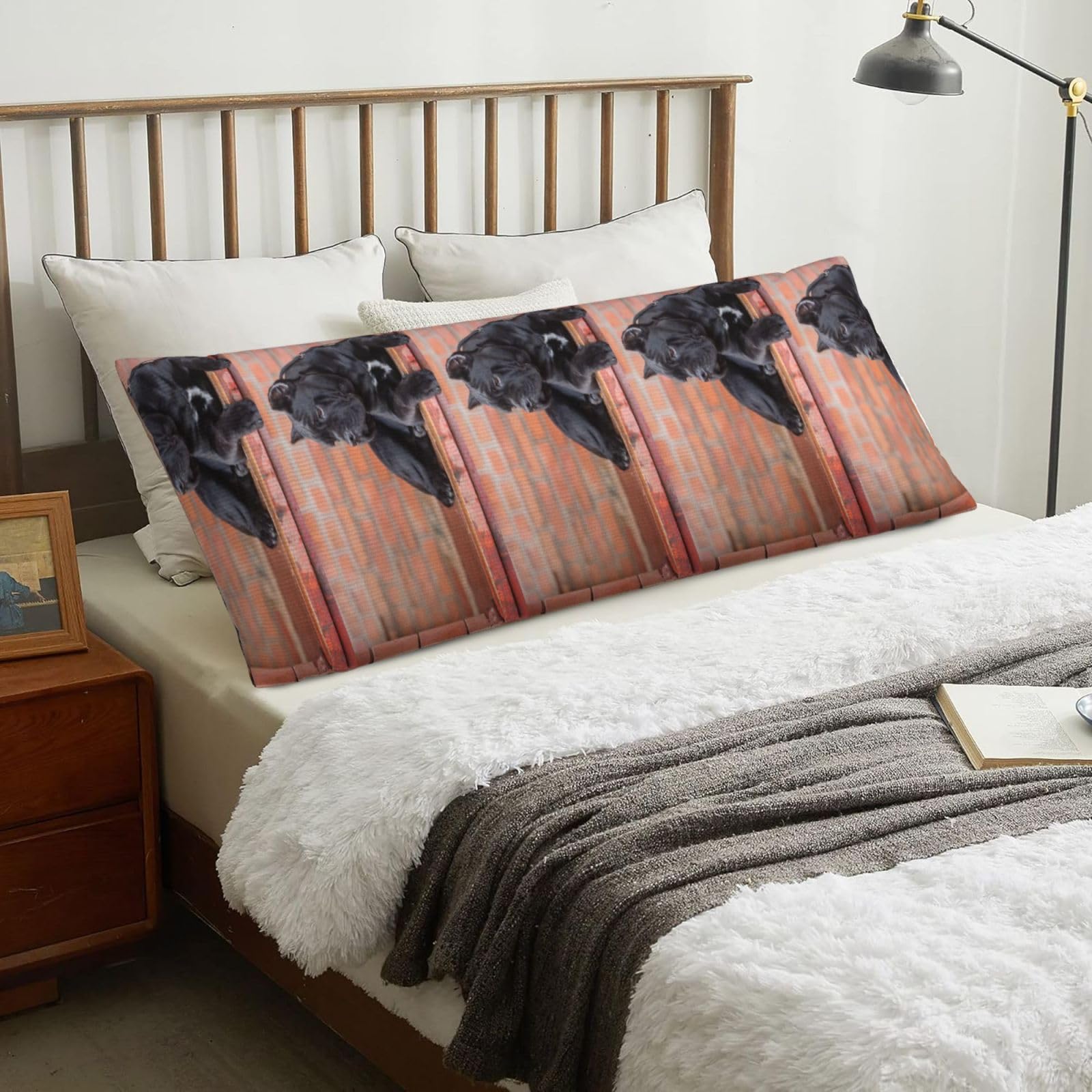 Cane Corso Big Black Dogs Pets, Body Pillow Cover with Zipper,Long Body Pillowcase 20 x 60 in