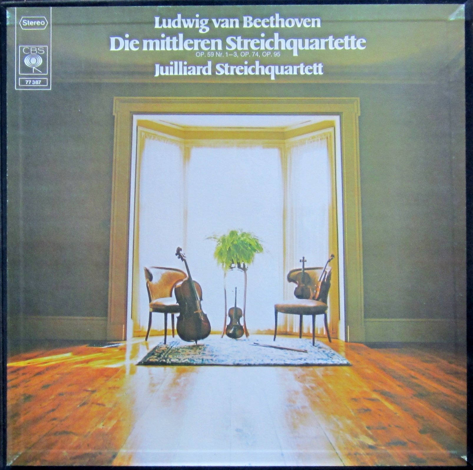 Beethoven Die mittleren Streichquartette op. 59 Nr. 1-3, op. 74, op. 95. Aufnahme 1964. 3 Vinyl LP Box