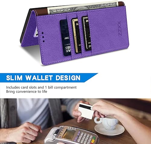 Miniatura 5 de ZZXX Funda tipo cartera para Samsung Galaxy Note 9 con bloqueo RFID, ranura para tarjetas, función atril, cierre magnético, funda protectora de