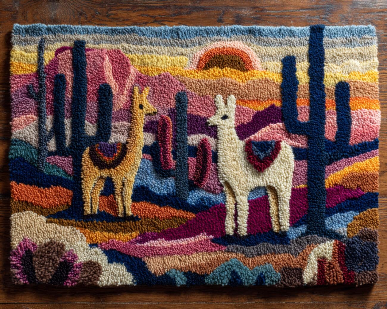 Henypt DIY Latch Hook Rug Kits Desert Cactus 80x115cm