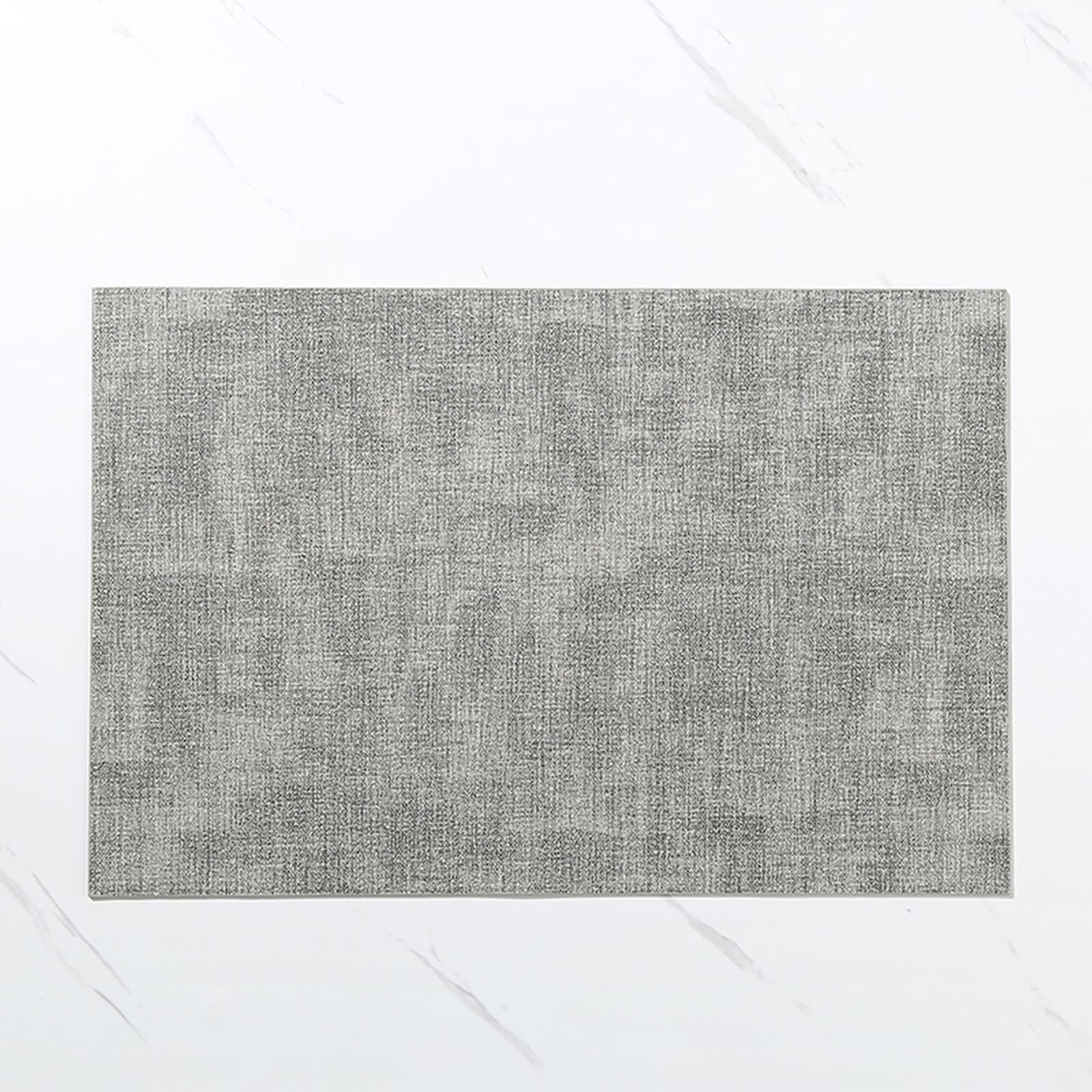 Set di 4 tovagliette moderne in pelle, 30 x 45 cm, motivo intrecciato, grigio chiaro, per cucina, ristorante, tavolo da pranzo