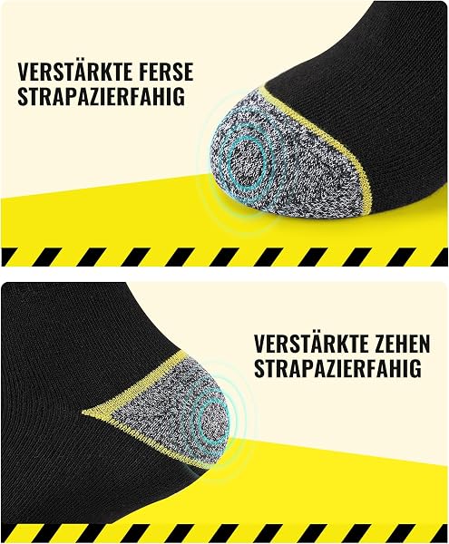 10 Paar Arbeitssocken Herren Socken, Gepolsterte Verstärkte WORK Socken, Atmungsaktiv Funktionssocken mit Komfortbund, Lange Work Socks - 4