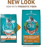 Vista 2 de Purina ONE Alimento seco natural para gatos mezcla tierna con pollo real bolsa de 22 libras