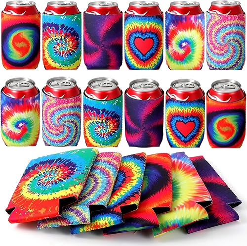 Bokon 18 fundas enfriadoras para latas de cerveza de 12 a 16 onzas, de neopreno, plegables, de 0.118 in de grosor, aisladas, para refrescos, latas