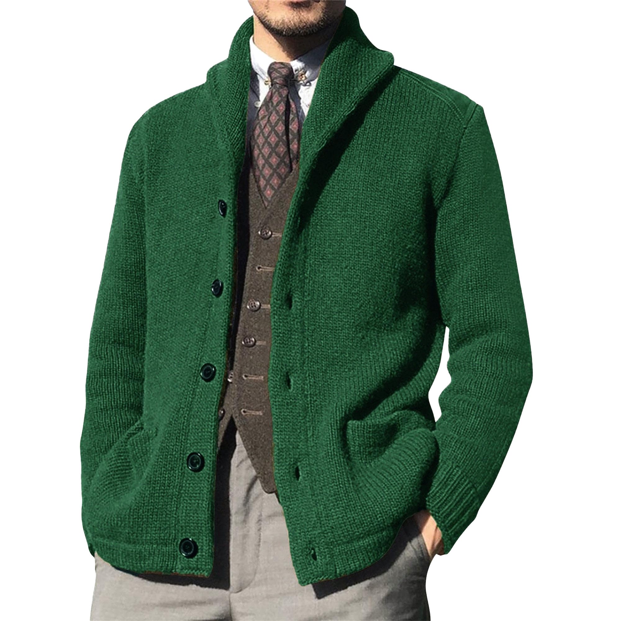 Cárdigan de punto para hombre con botones y bolsillos funcionales 7