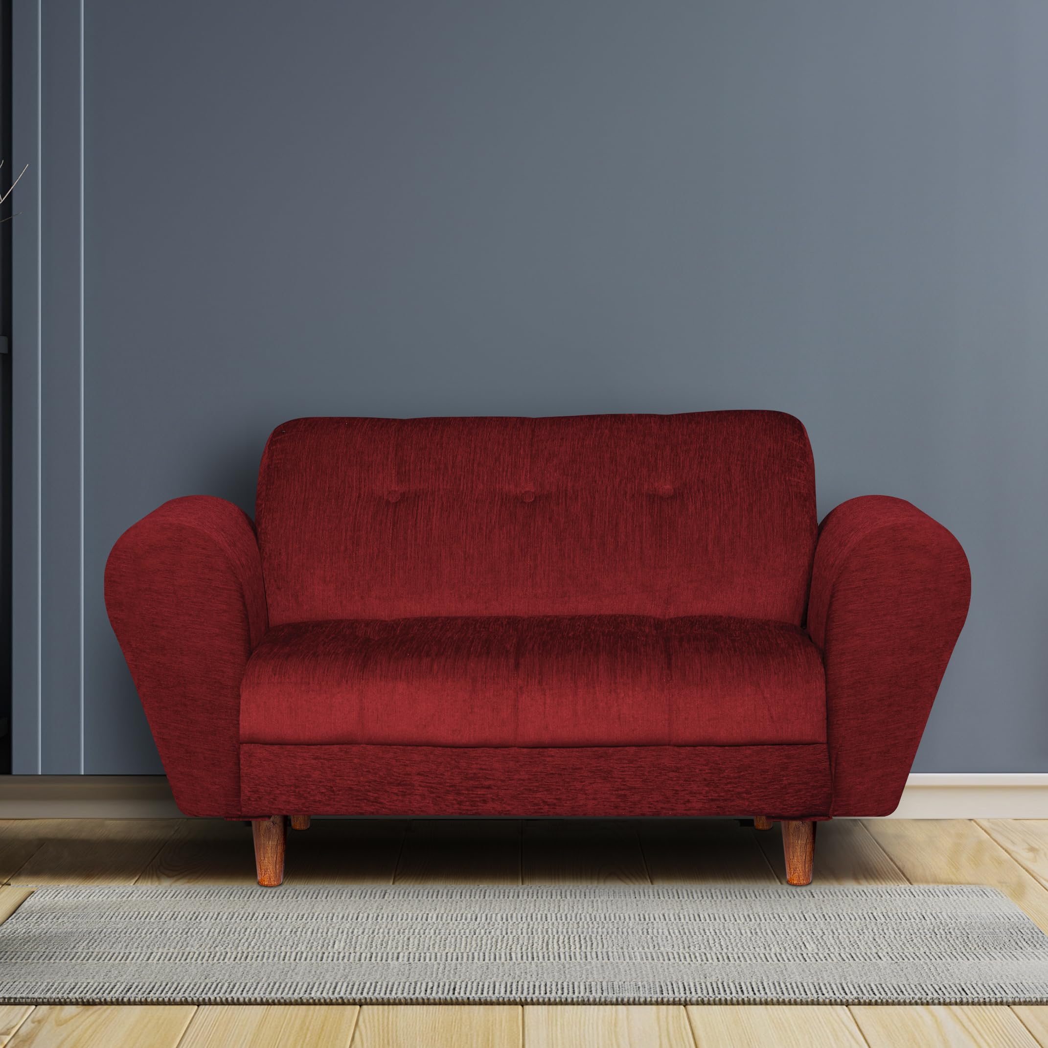 Milan 2 Seater Sofa | Luxury Comfort & Extra Spacious | Sofa | Sofa Set | Wooden Sofa Set for Living Room | Sofa for Living Room & Office (Chenille Molfino - Maroon)