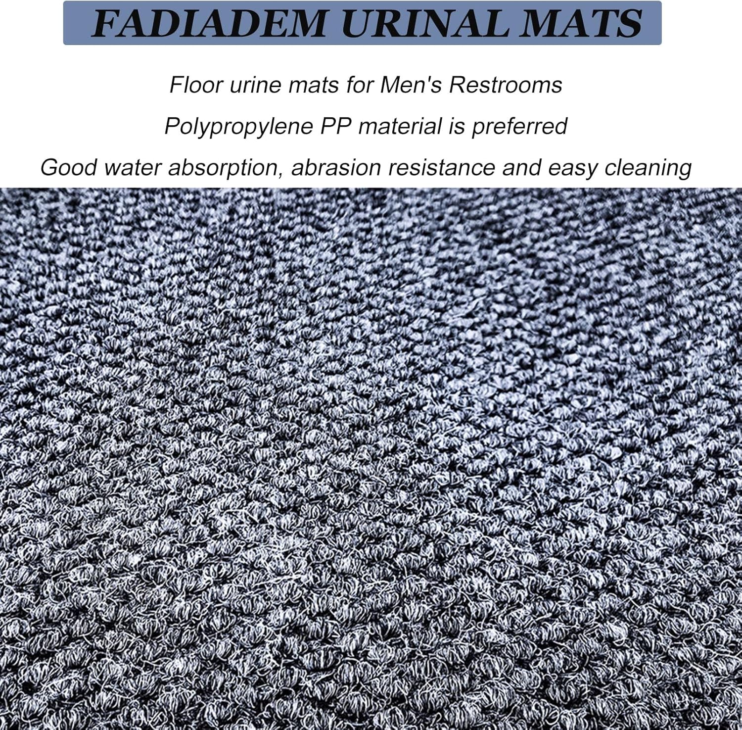 Urinal Floor Mats (2 Pack) - Washable Non-Slip Urine Pads for Men's Restroom, Deodorizing Bathroom Floor Protector, Absent Urinal Rugs, Pee Mat for Hygiene