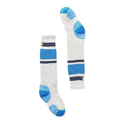 Smartwool Kids Full Cushion Stripe Over The Calf Socks (Toddler/Little Kid/Big Kid) Kids Shoes Laguna Blue