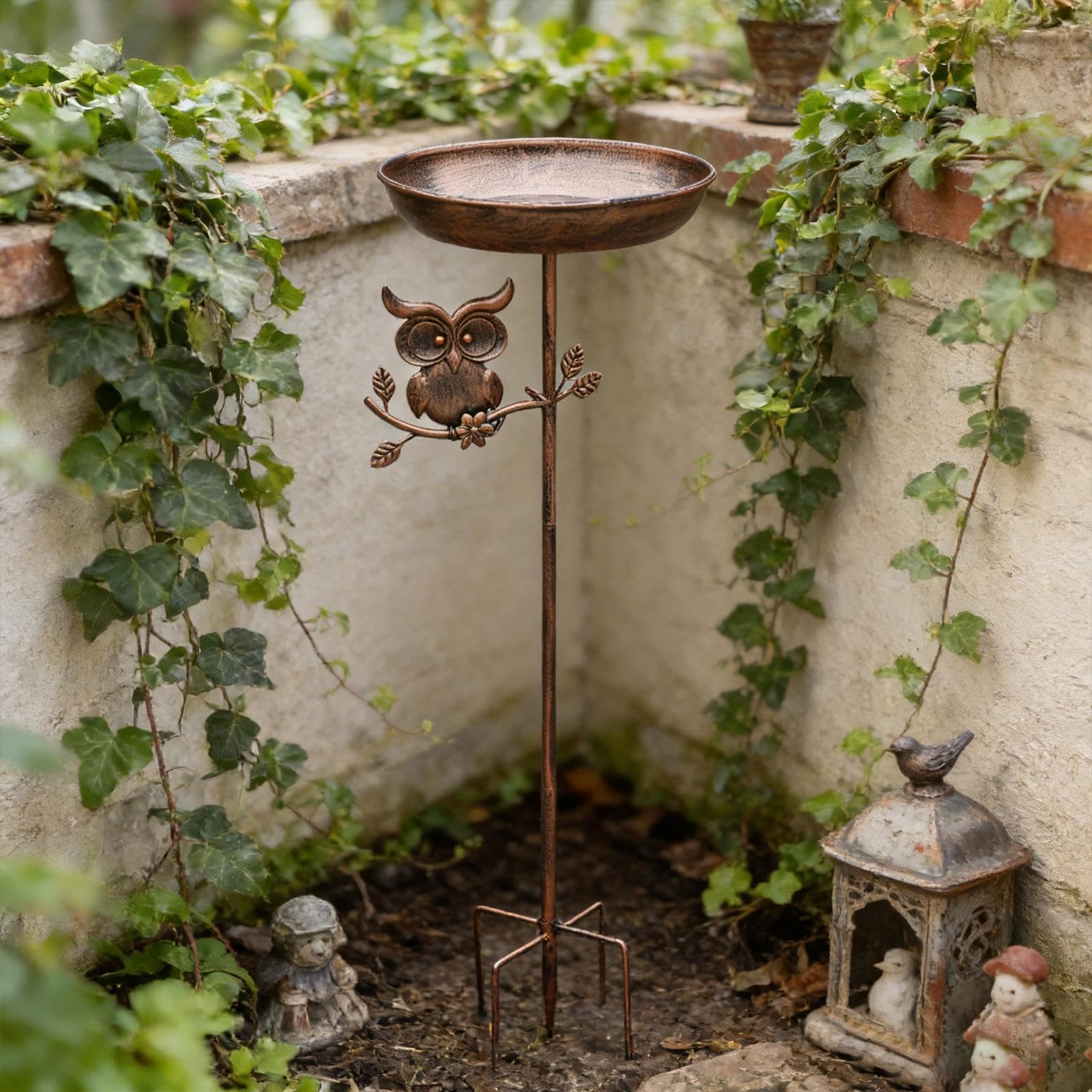 Colcolo Mangiatoia per Uccelli da Esterno, Decorazione da Giardino, Idea Regalo, Robusta Mangiatoia in Ferro E Metallo con a 5 Punte per Uso Esterno.