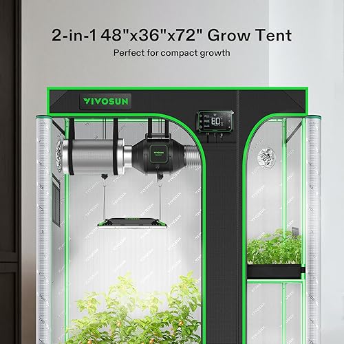 Miniatura 2 de Vivosun 2 en 1 Carpa reflectante Mylar para Sistema de Cultivo Hidropónico Interior 3x2', 4x3', 5x4', 9x4'
