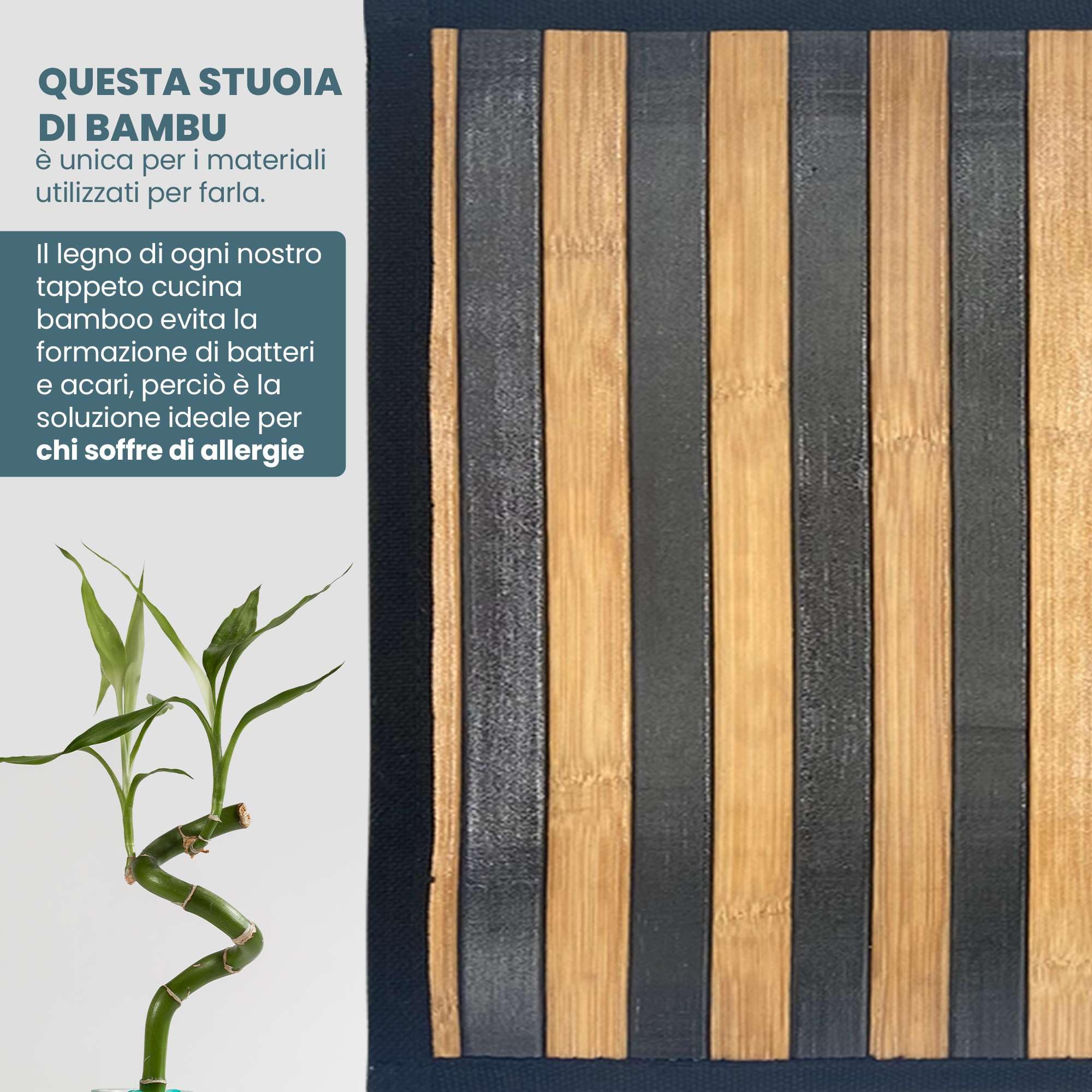 CosìCasa Bamboe tapijt voor de keuken van hout, veelzijdig, antislip