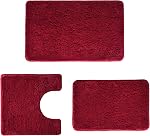 3 Pieces Luxury Bathroom Rug Set with U-Shaped Toilet Rug, Non-Slip Rubber Bottom, Thick Microfiber Fluffy Plush, Water Absorption, Quick Dry, Ultra Soft, Bath Mats for Bathroom, Tub(Sage Green)