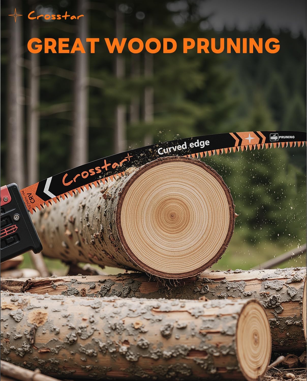 Crosstar 6 9 12 15 Inch Japanese Teeth Arc Edge Reciprocating Saw Blades - 6TPI Wood Pruning Blades for Tree Trimming, Branch Cutting,8-Piece