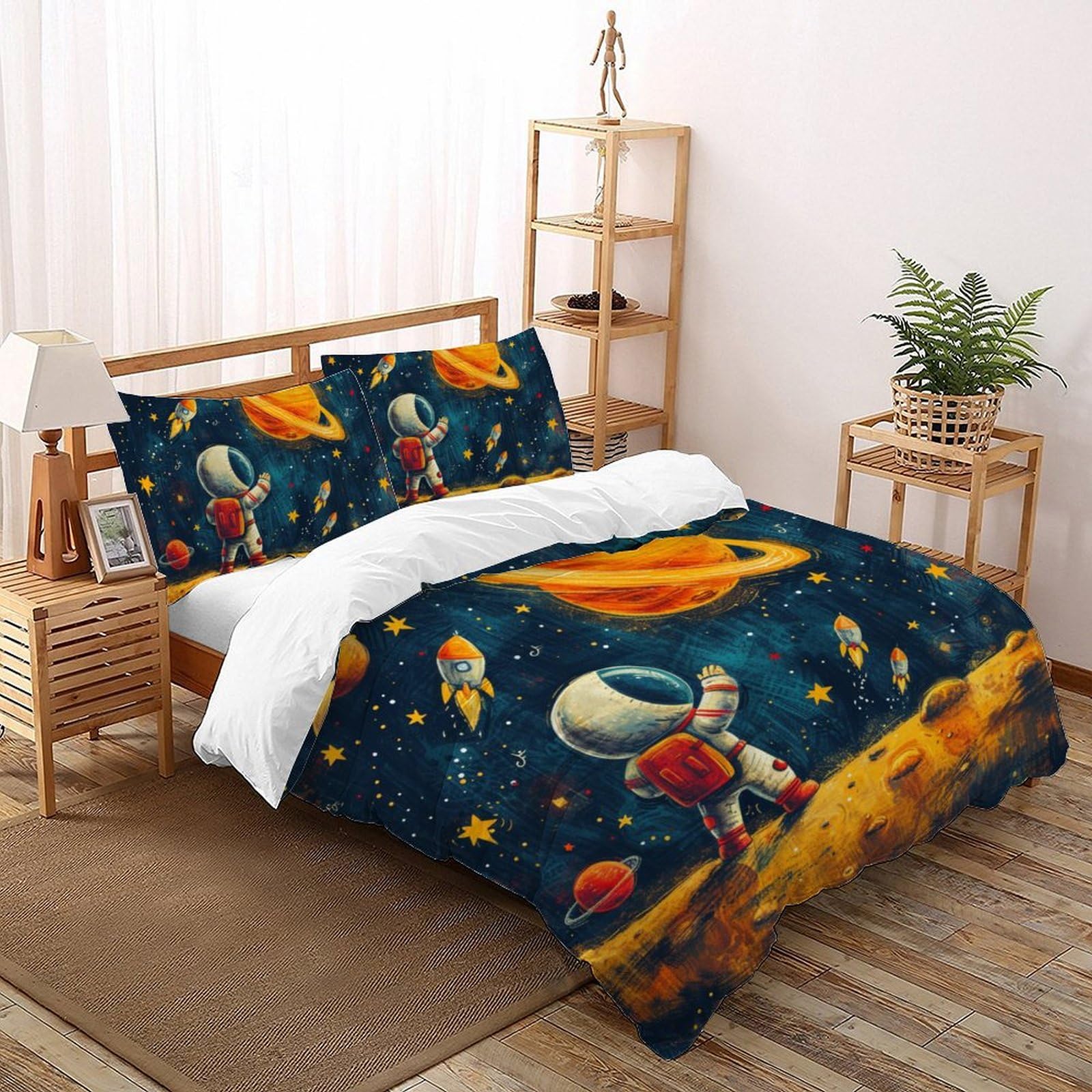 Parure de lit astronaute 200x200cm pour chambre enfant et adulte déco spatiale