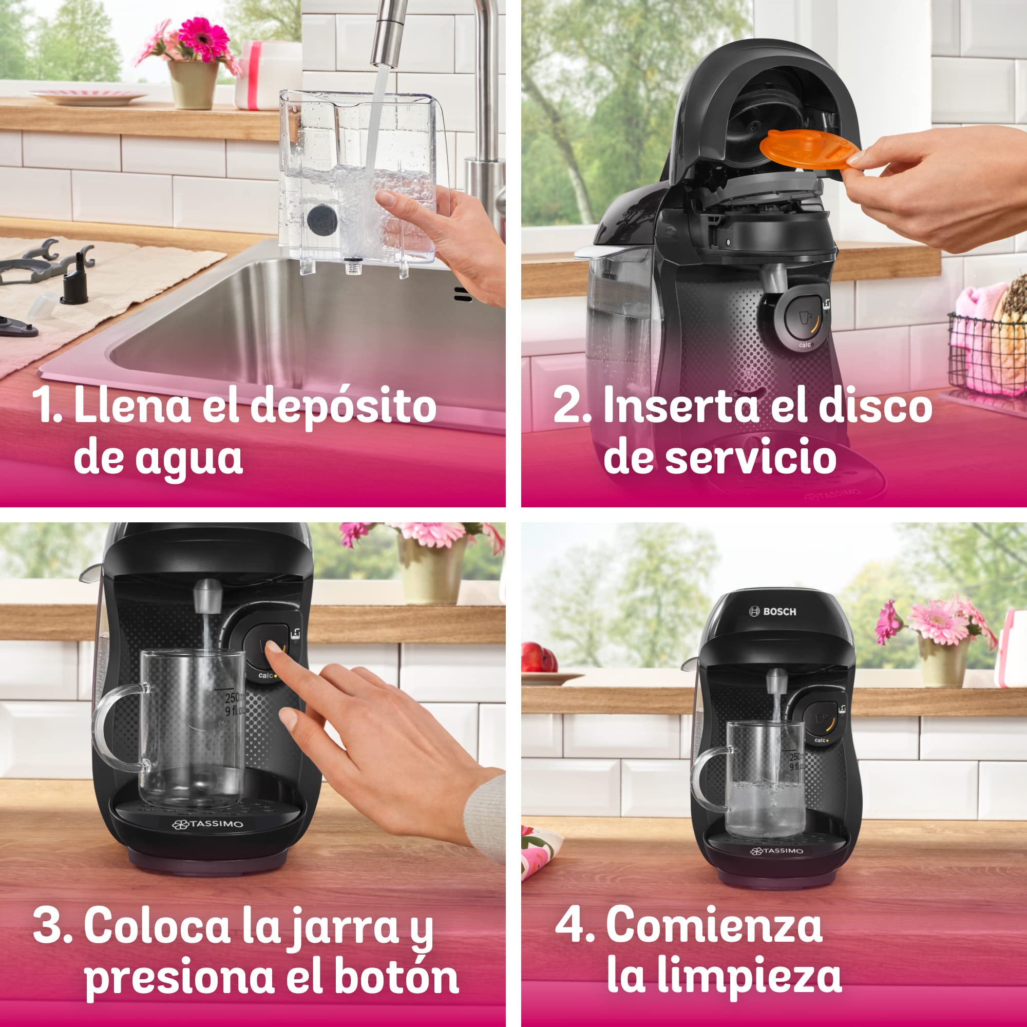 BOSCH máquina multibebida TASSIMO HAPPY, TAS1002, hasta 70 bebidas, OneTouch, servicio individual, tamaño compacto, INTELLIBREW, negro