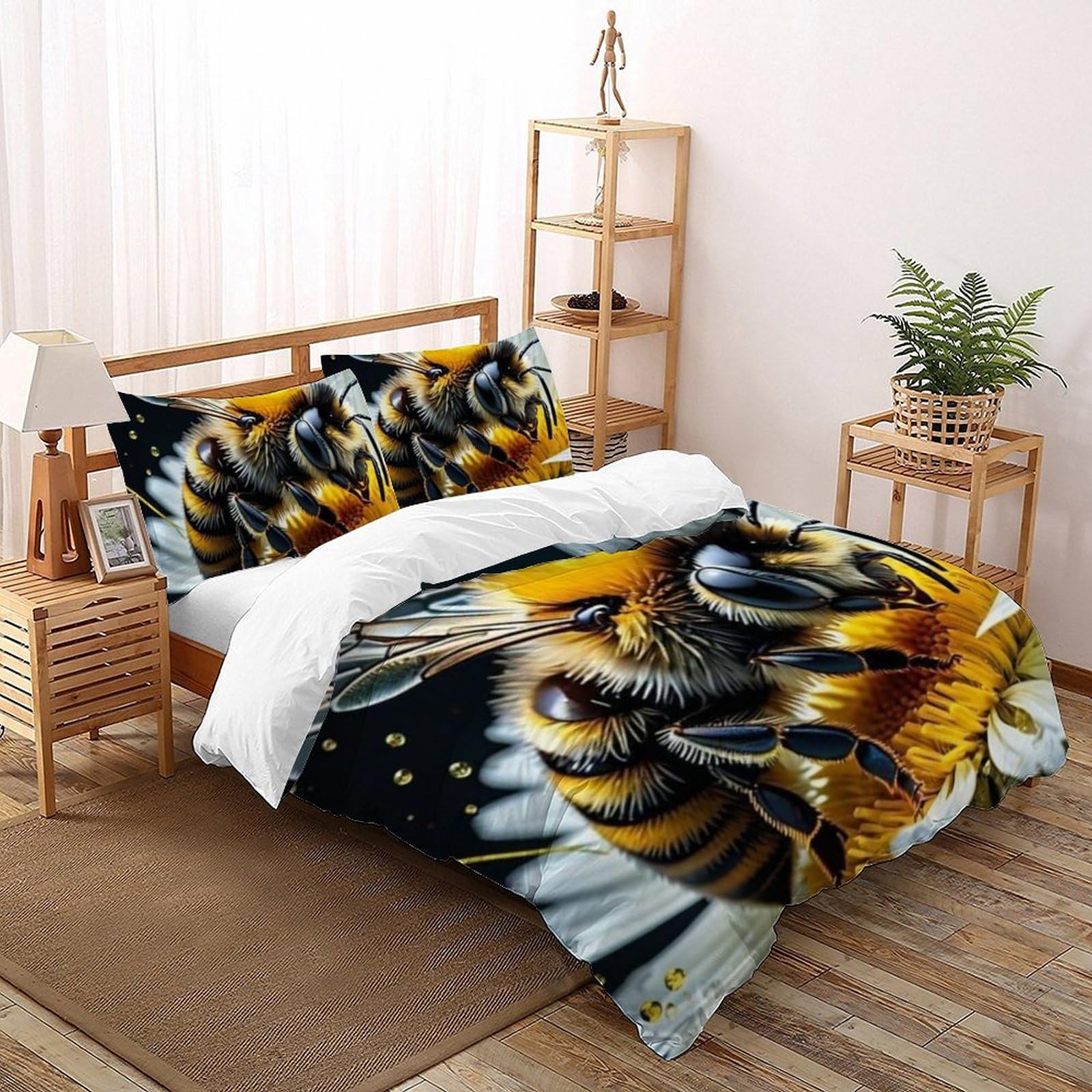 Housse de couette double 200x200 animaux 3D avec ses taies d'oreiller