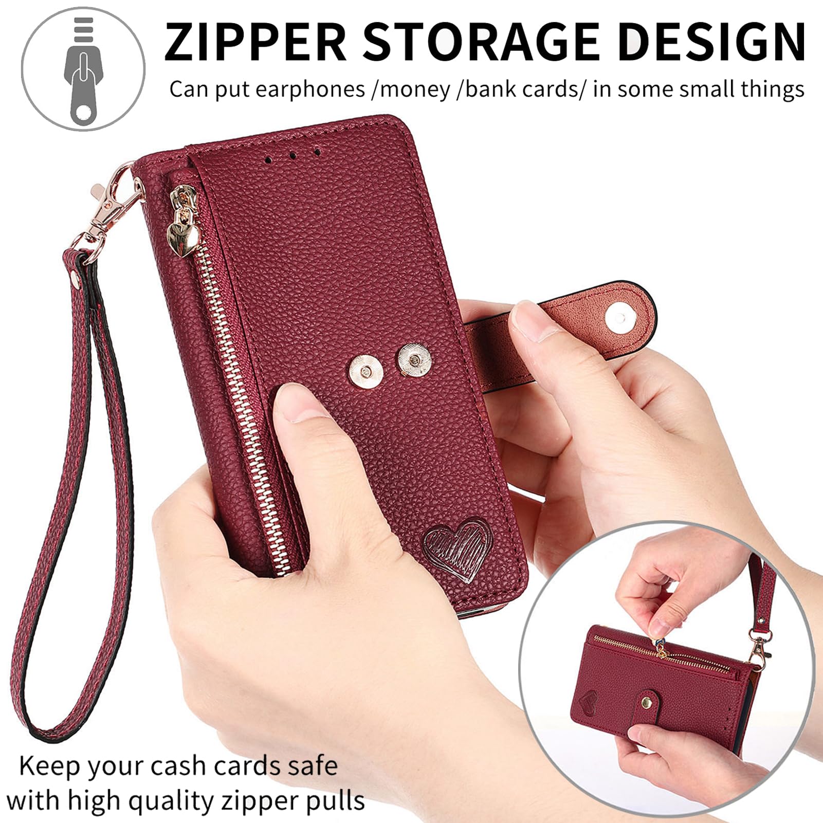 YAYIYY Cover per Honor X6a, Portafoglio in Pelle Premium Flip Cover con Slot per Schede Chiusura Magnetica Cavalletto, Custodia per Honor X6a.Oro