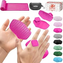 Large Silicone Workout Grips Kit with Gym Towel &amp;Storage Case,Weight Lifting Gloves Alternative,Gym Grips Gloves Gifts for Men Women,Gym Hand Palm Protection Pads for Dumbbell,Barbell,Rypt