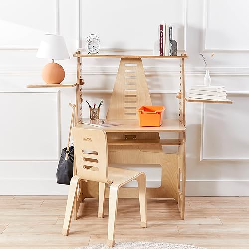 Miniatura 9 de ECR4Kids Cubo de almacenamiento frontal con cucharada, organización multiusos, naranja, 30 piezas