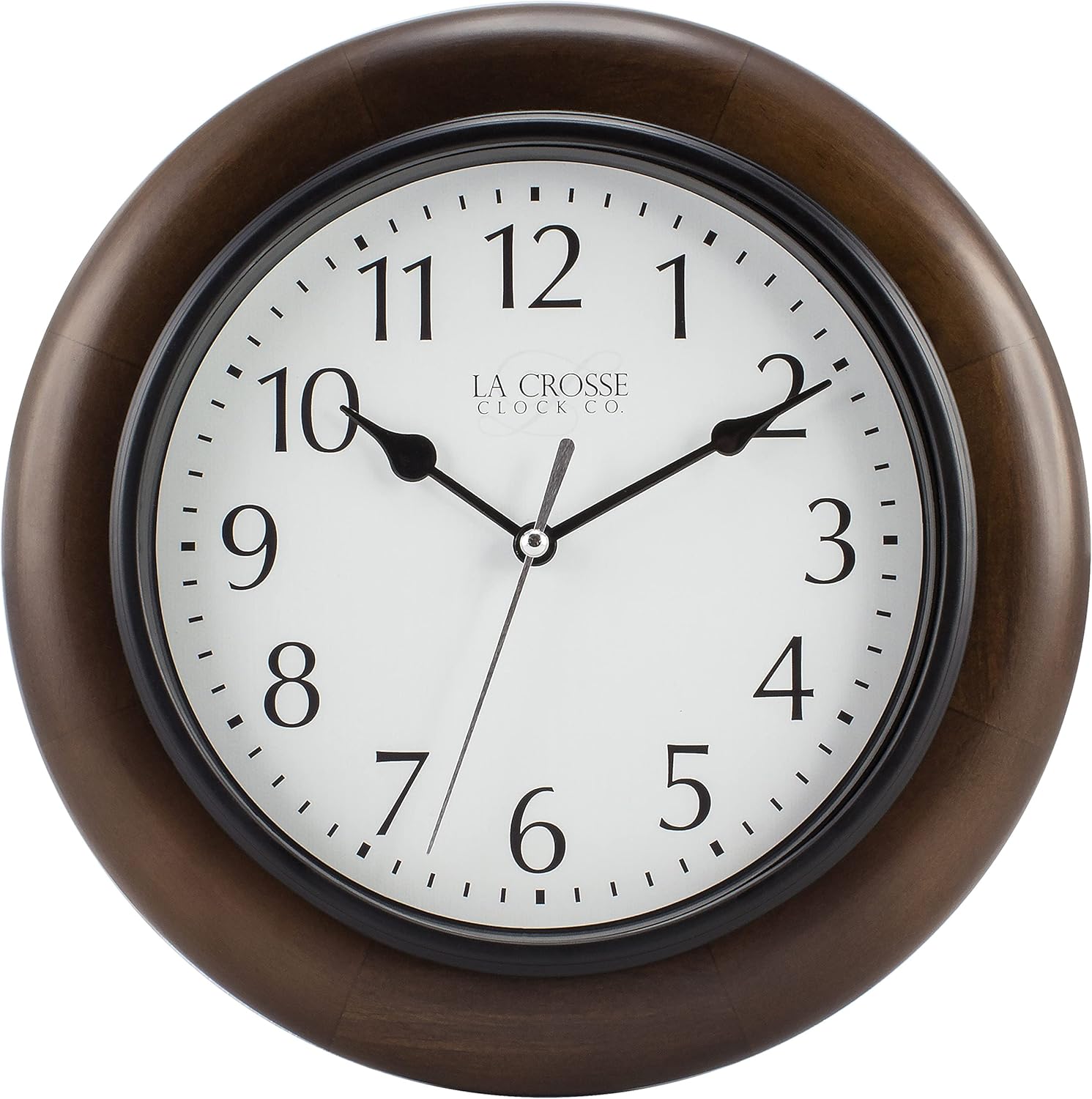 La Crosse Clock 4042625 10 in Linwood Quartz Wood Wall