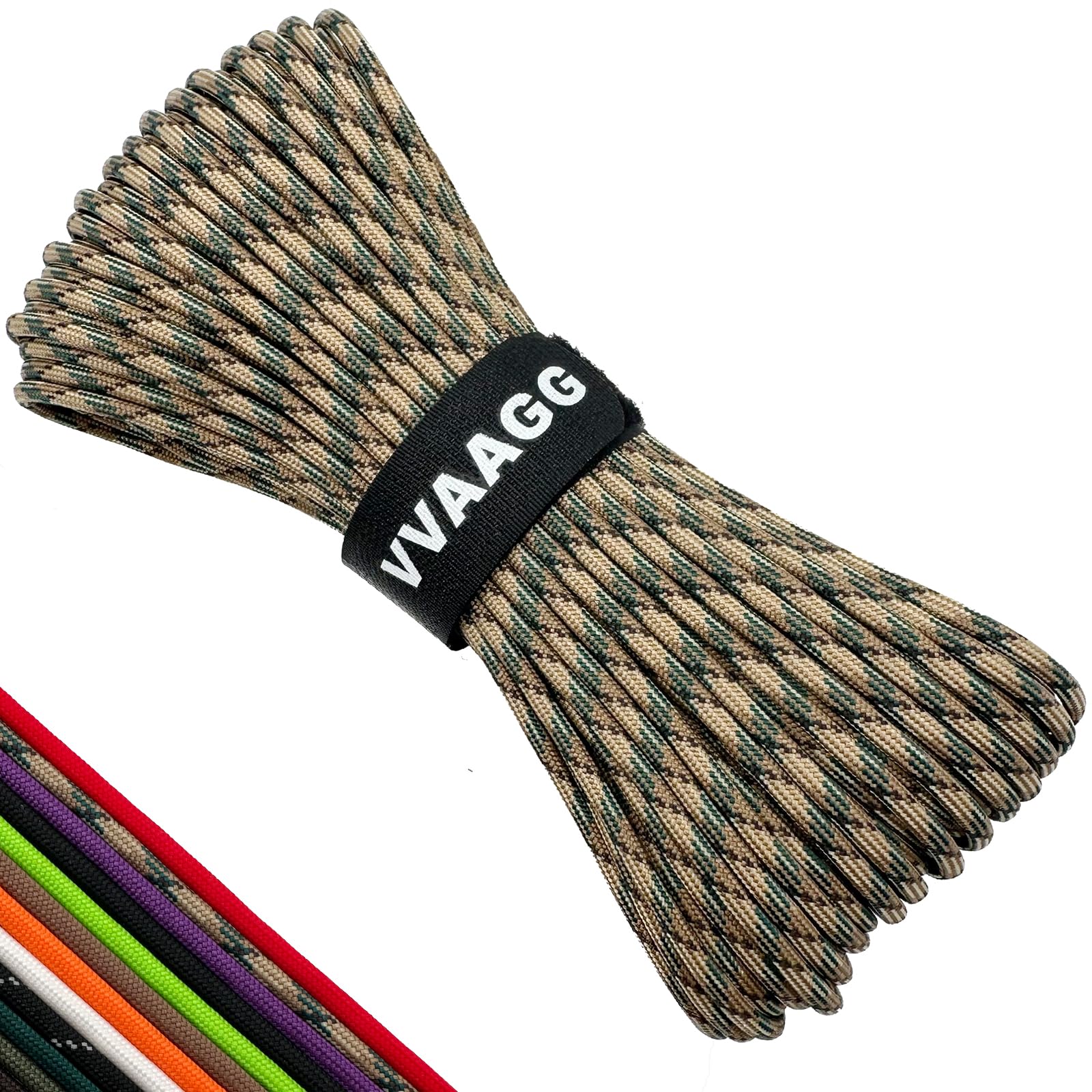 VVAAGG Paracord Rope 550 lb, 4MM 7-Strand Nylon Parachute Cord