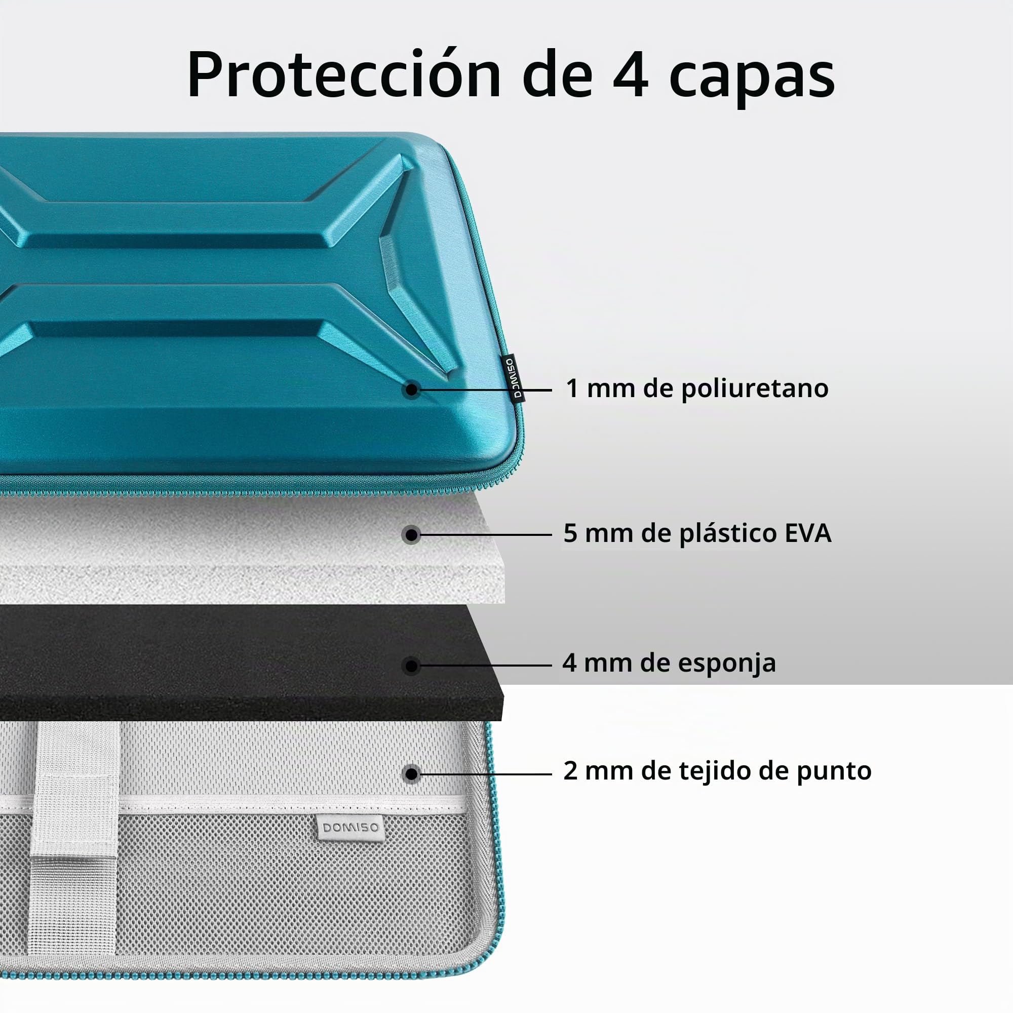 DOMISO Funda protectora rígida impermeable para laptop 17 pulgadas, compatible con Dell XPS 17, HP Envy 17 y Lenovo Legion Pro, color verde azulado