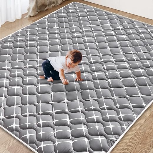 Vibe bear Baby Play Mat 71" X 59", Premium Thicker Foam One-Piece Crawling Mat, Extra Large Anti- Slip Crawling Mat Activi...