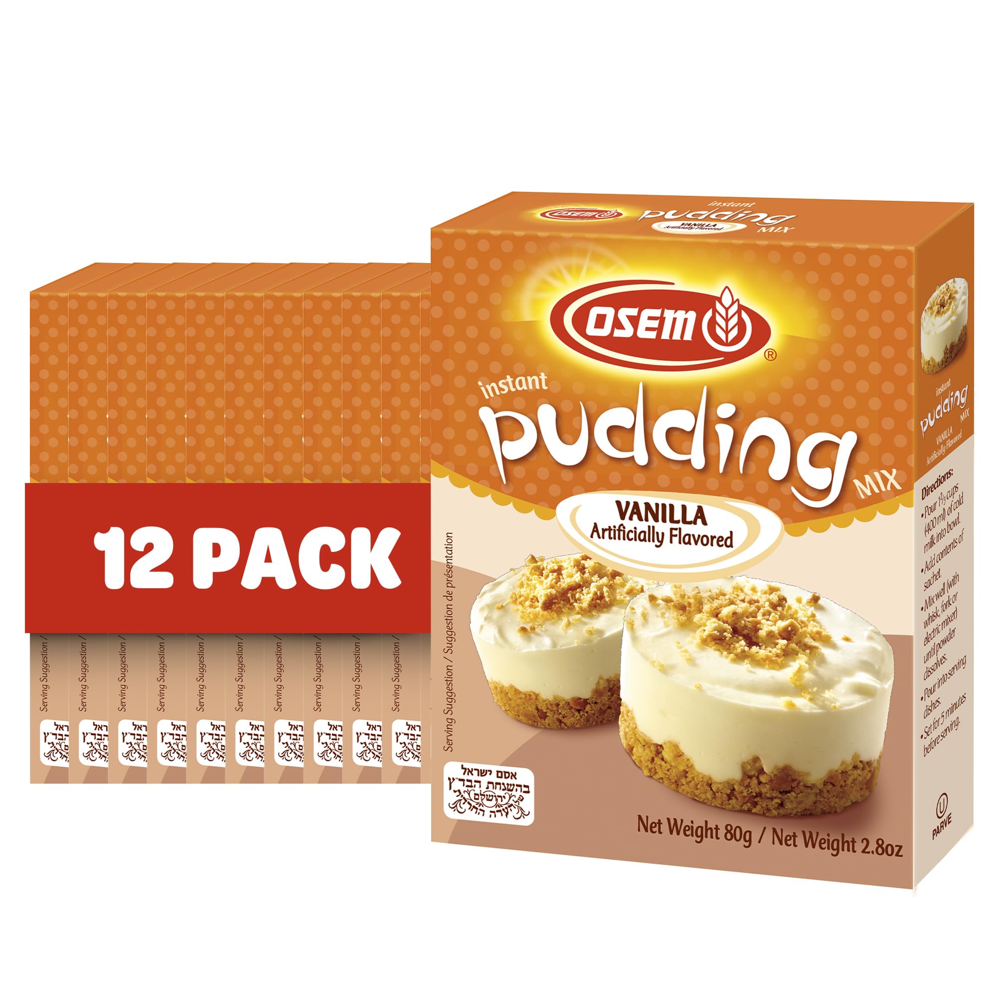 Osem Israeli Vanilla Instant Pudding Mix,2.8000-ounces (Pack of12)