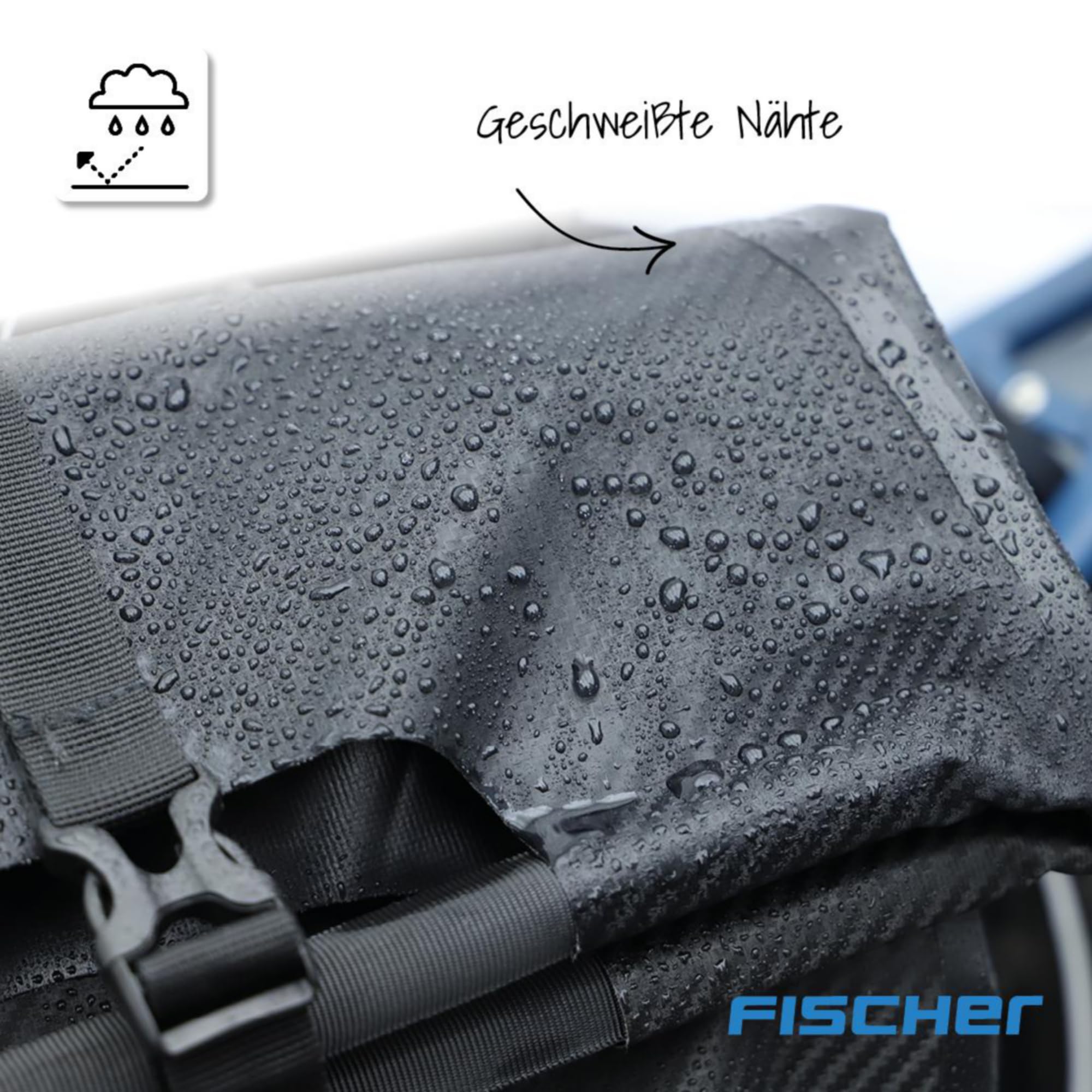 FISCHER Fahrrad Gepäckträgertasche, abschließbar, Fahrradtasche, mit Reflektoren, wasserabweisend, 23 Liter, schwarz