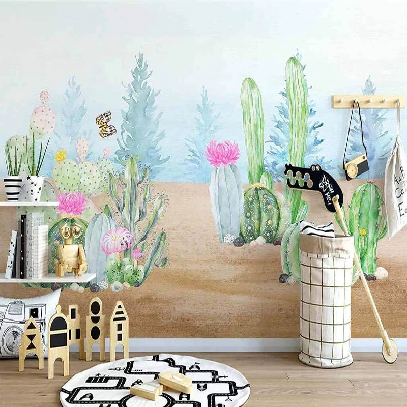 Peinture murale cactus papier peint haut de gamme style peint main