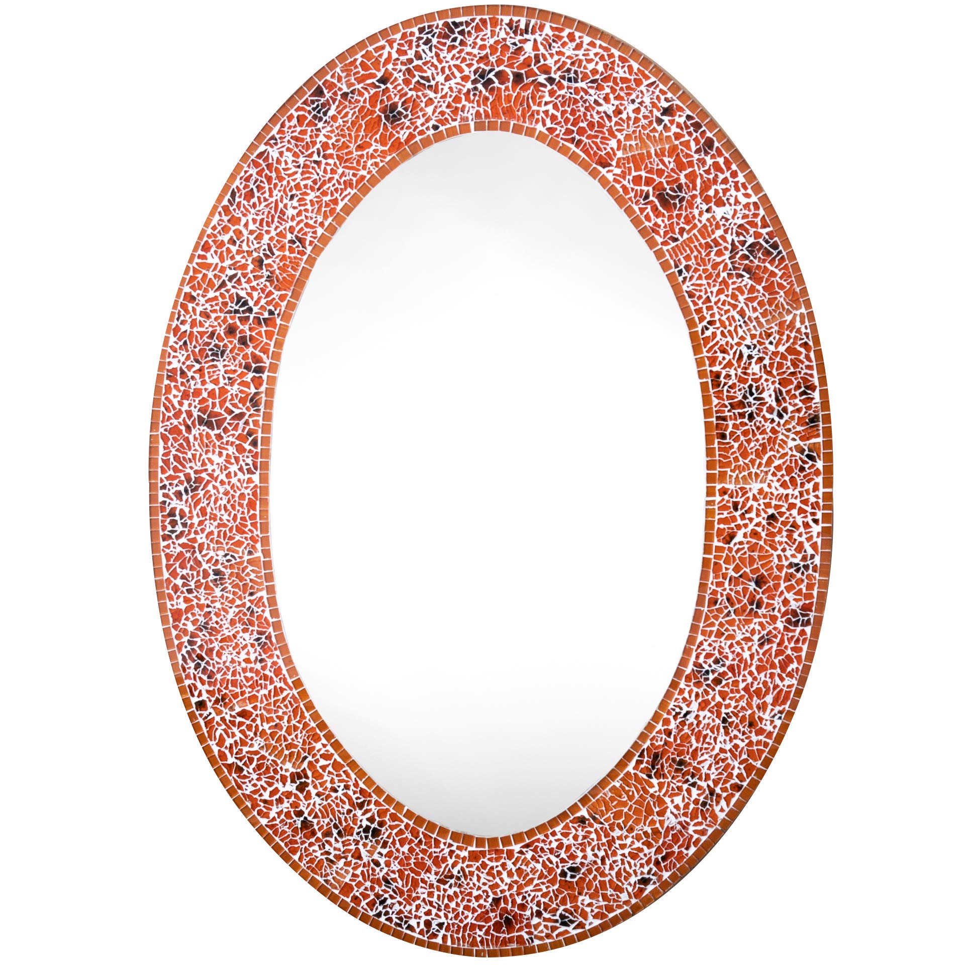 Zorigs Mosaic Mirror, Handcrafted Glass Mosaic Decorative Oval Mirror