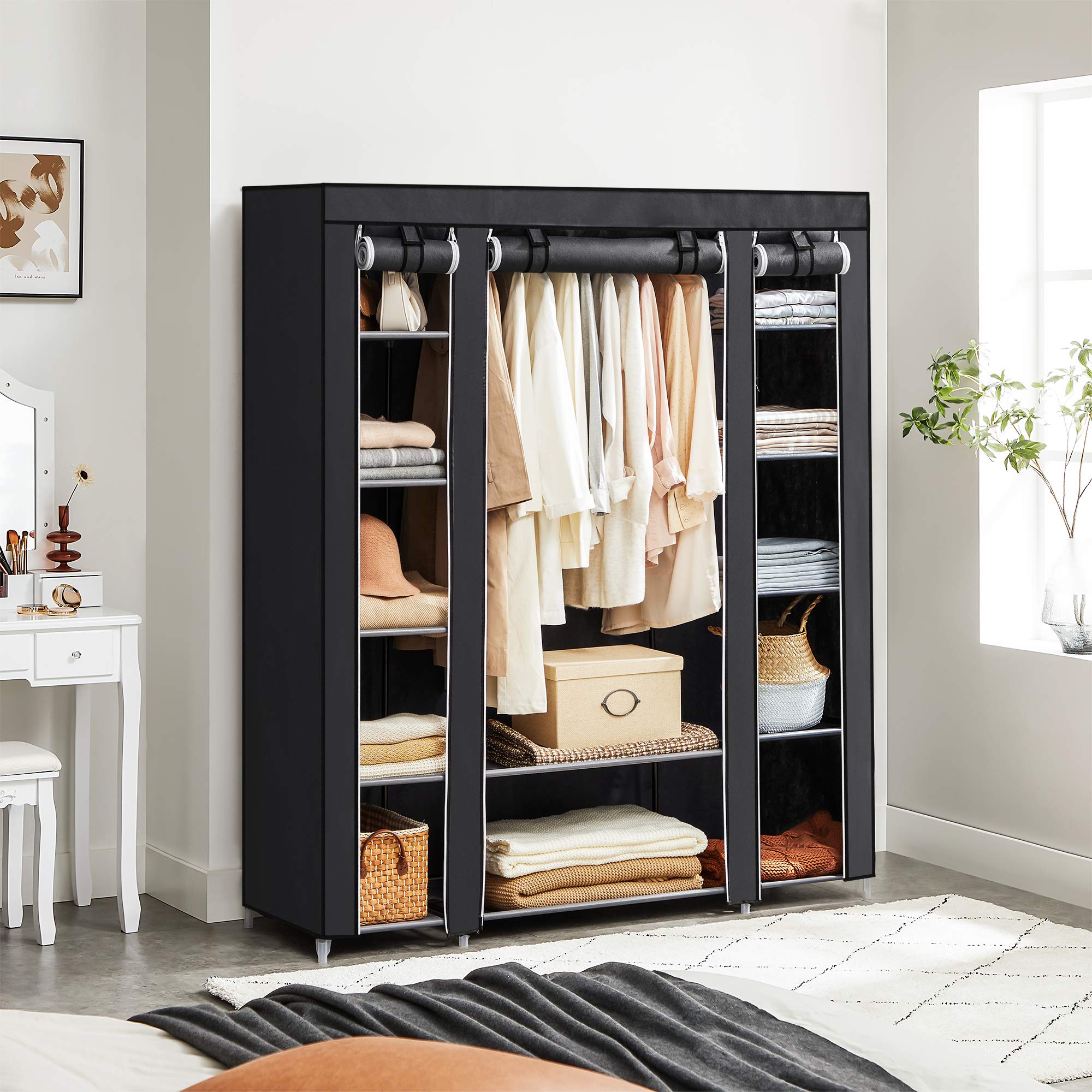 SONGMICS Armoire de Rangement en Tissu, Lot de 2, 12 Compartiments