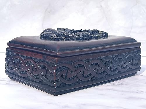 Miniatura 2 de Caja de abalorios de elefante con tapa para recuerdos de joyería, decoración familiar de elefantes Feng Shui, escultura de resina marrón de 6