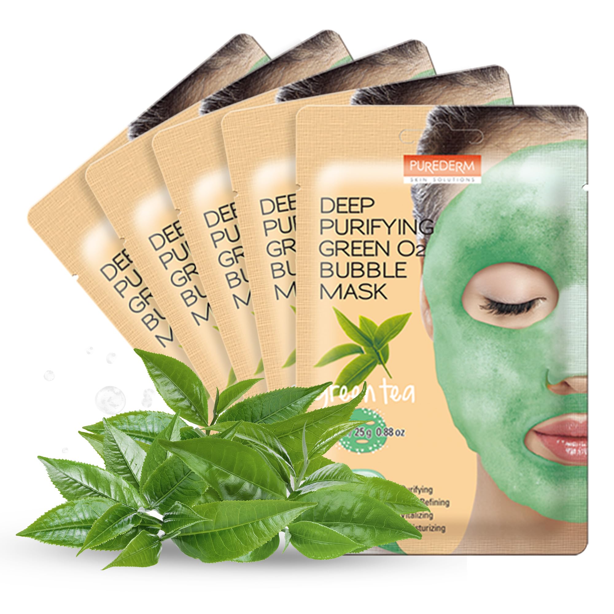 Amazon.com : Purederm Green Tea Bubble Face Mask, Deep Cleansing