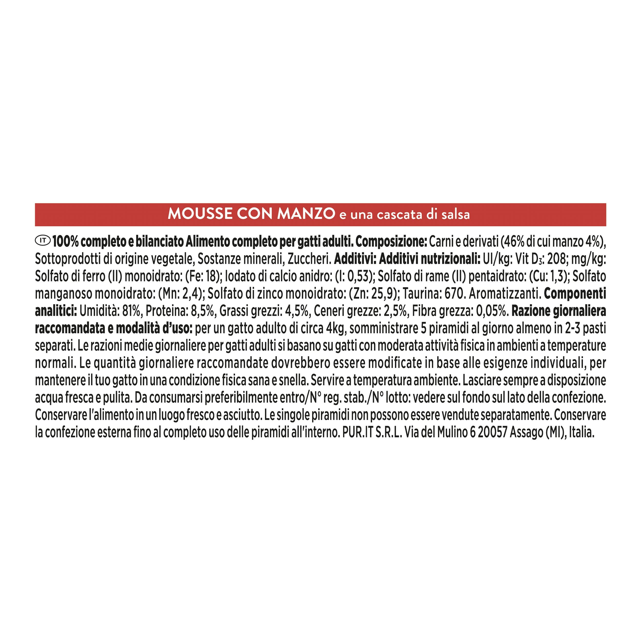 Purina Gourmet Revelations Cibo Umido per Gatti con Manzo, 24 confezioni da 57g