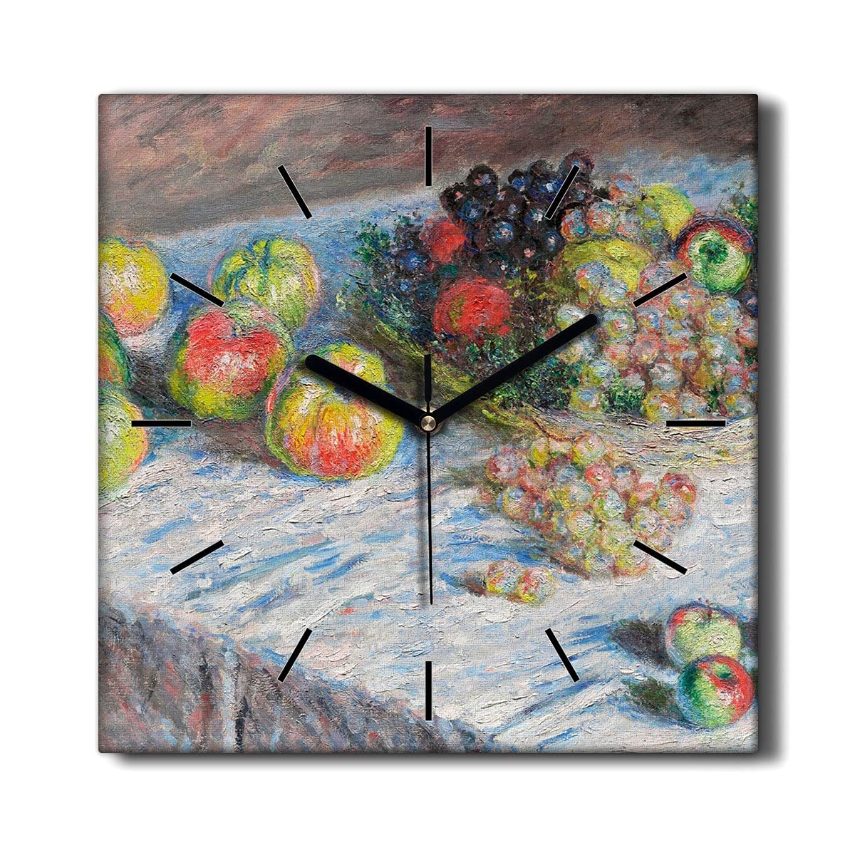 Horloge Murale Toile Le Salon Décoration Monet Sans Tic-Tac 30x30cm Fine Art