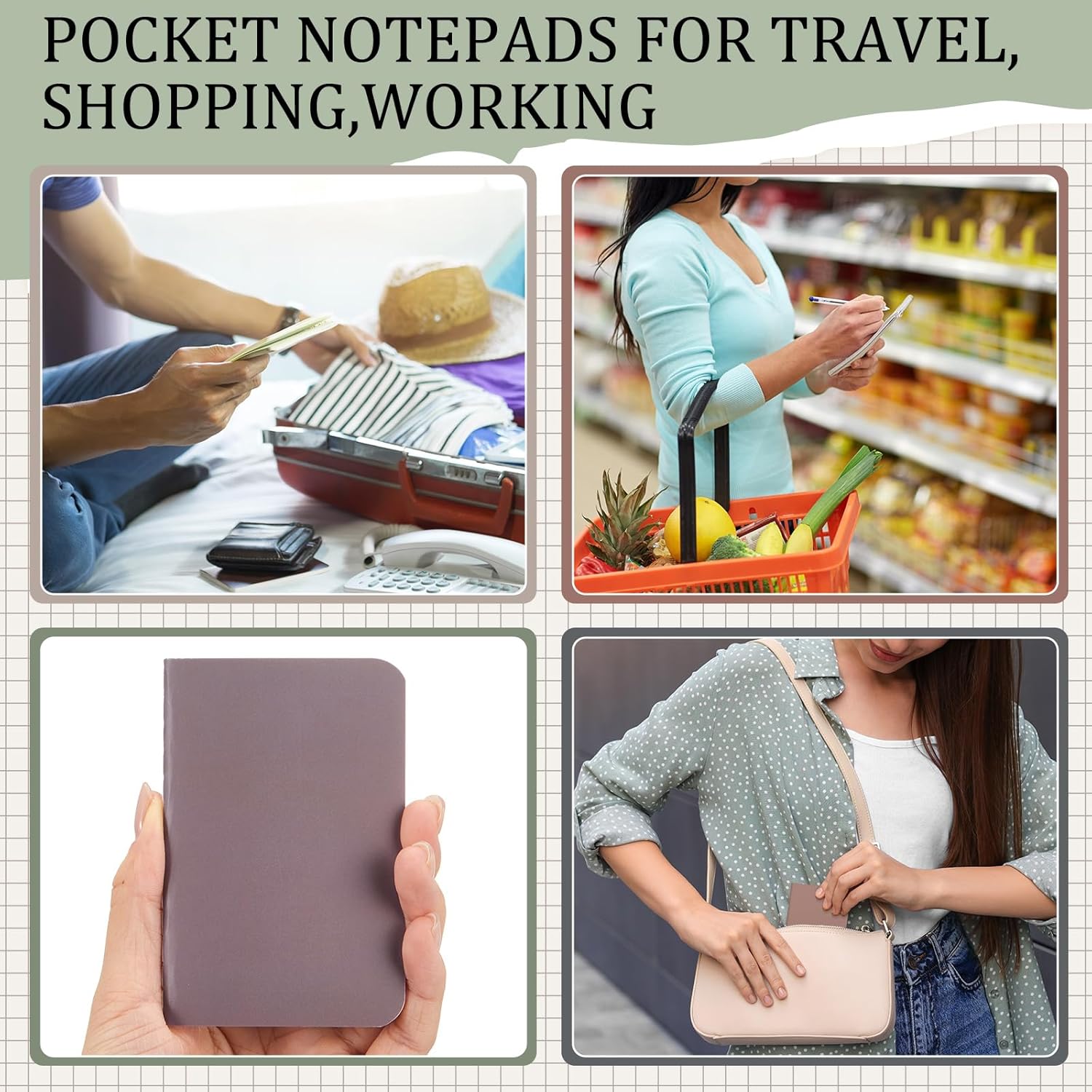 60 Pcs Pocket Notebook Mini Journal Bulk, 2.5" x 4" Kraft Paper Small Lined Notepads Softcover Cute Memo Diary Subject Notepads for Kids Student Back to School Supplies(Neutral Color) - Image 4