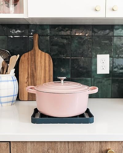 Miniatura 5 de The Silicone Kitchen Bandeja de silicona para asar, apta para lavavajillas, sin BPA, no tóxico, 7 x 10.75 pulgadas, azul marino, paquete de 2