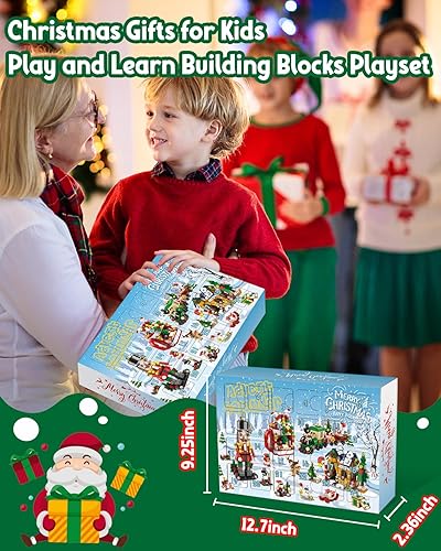 Miniatura 7 de Calendario de Adviento 2023 para niños, juguetes de bloques de construcción de 24 días, calendarios de cuenta regresiva, rellenos de calcetines de