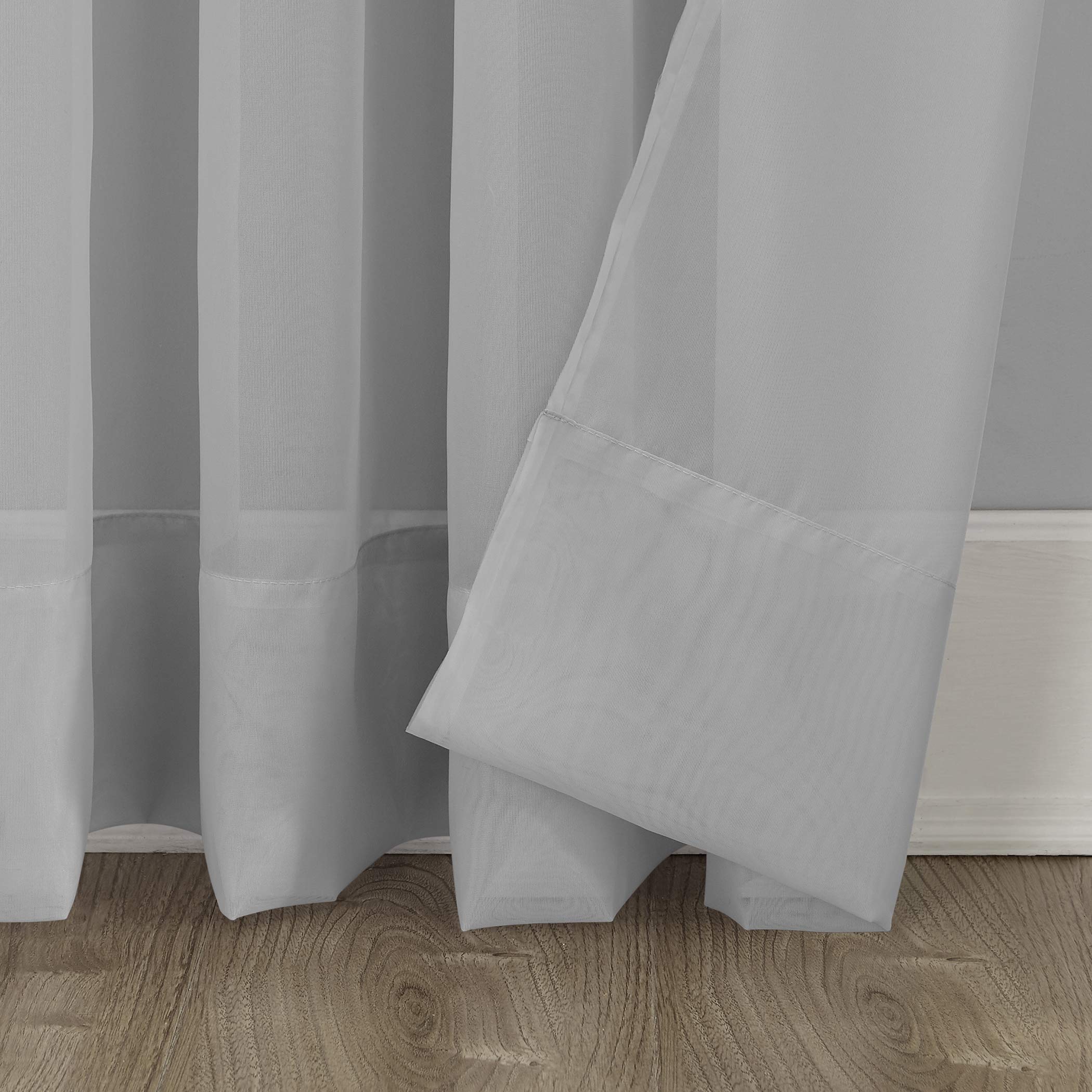 No. 918 Emily Sheer Voile Grommet Curtain Panel, 59" x 84", Silver Gray, W 59" x L 84" (1 Panels) - Image 4