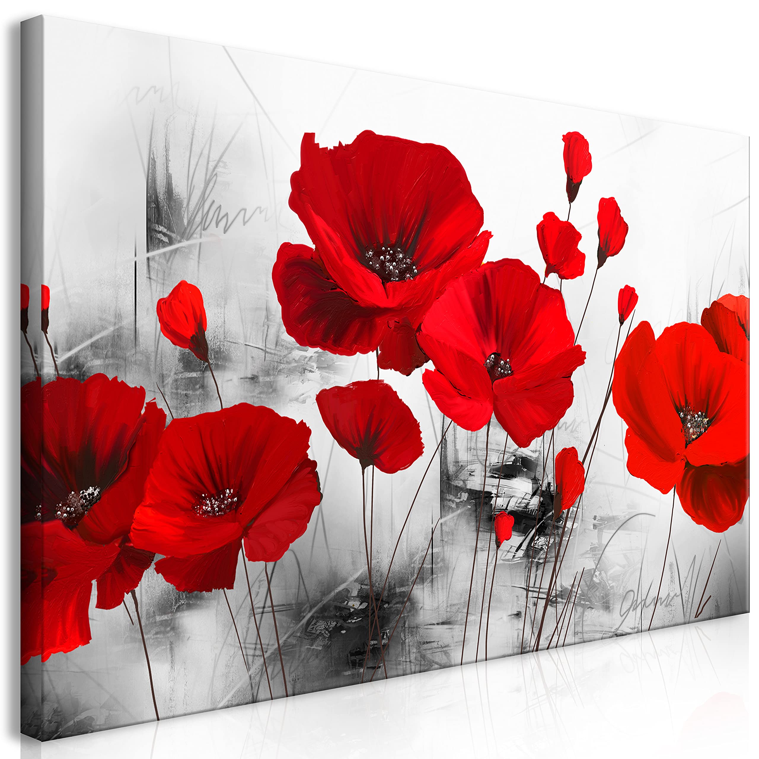 murando - Leinwandbild Natur grau rot, Schlafzimmer, Wohnzimmer, Kunstdruck | Hochwertige Leinwand, sofort aufhängbar, ideal fürs Wohn- oder Schlafzimmer, wasserfest und lichtecht, langlebig, stilvoll