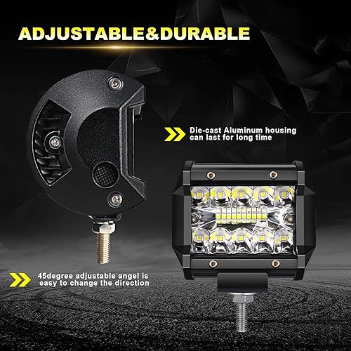 Miniatura 8 de Barra de luz LED de 32 pulgadas, 441 W, triple fila de inundación, lámpara de conducción de trabajo, 2 unidades de 4 pulgadas, 60 W, cubo