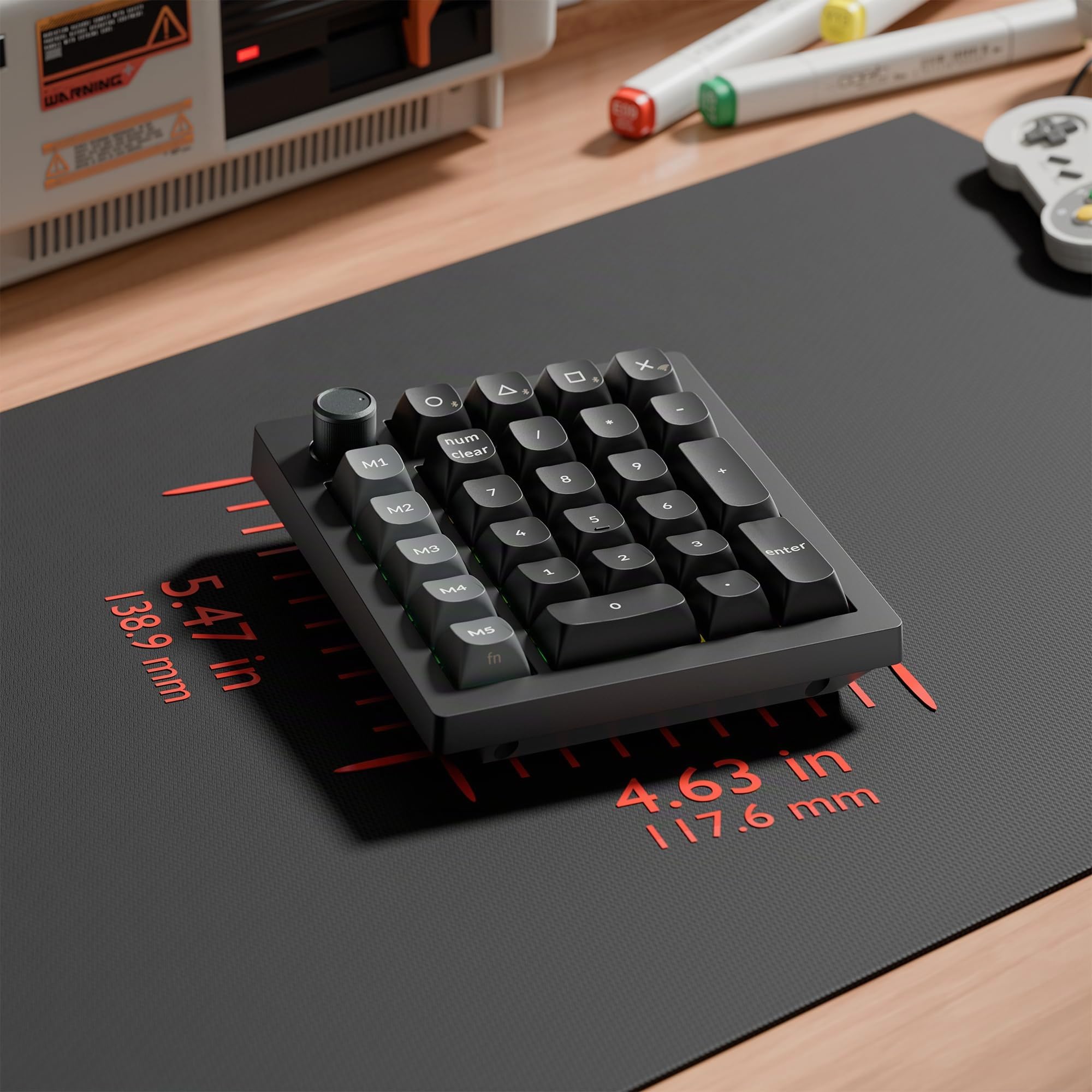 Keychron V0 Ultra 8K Clavier Numérique sans Fil, 27 Touches, 8000 Hz Polling Rate, 2.4GHz/BT 5.3/USB-C, 360h Autonomie, RGB, Interrupteur Banane, ZMK Pavé Numérique Personnalisé pour Mac et Windows